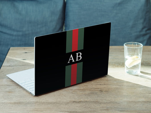 Personalised Hardshell MacBook Case Black with Red an Green